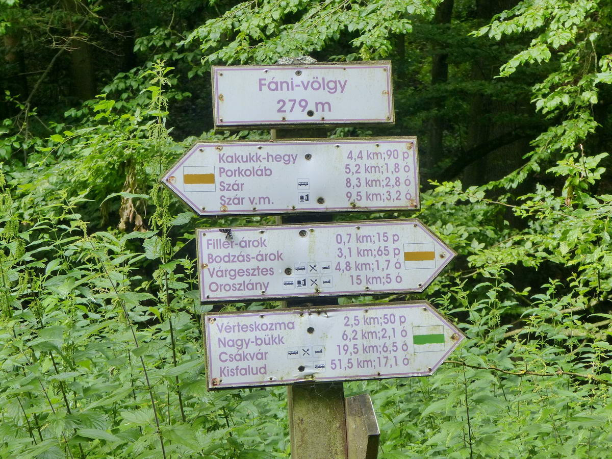 Turista tájékoztató táblák az erdő mélyen. Messze tekertem a civilizációtól!