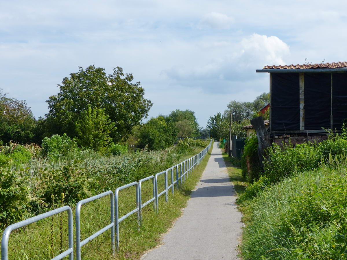 Egy szakaszon a Szent László-patak partján vezet a kerékpárút