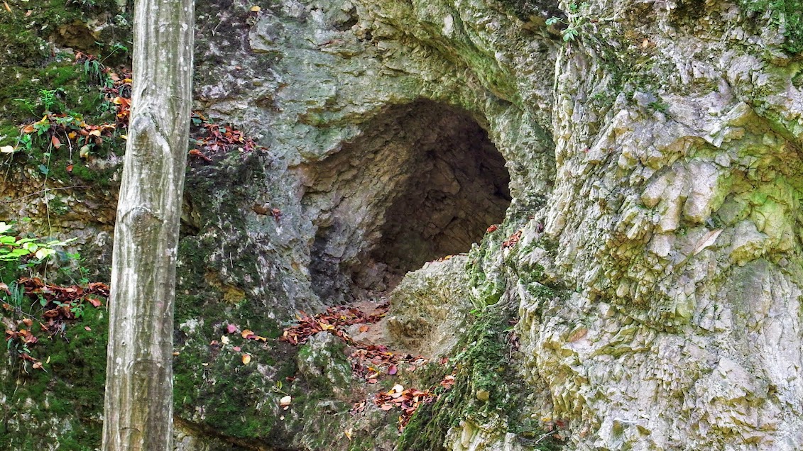 Egy kis barlang nyílik a sziklában (Fráter Attila felvétele)