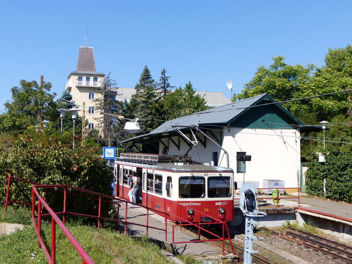 A fogaskerekű Széchenyi-hegyi végállomása