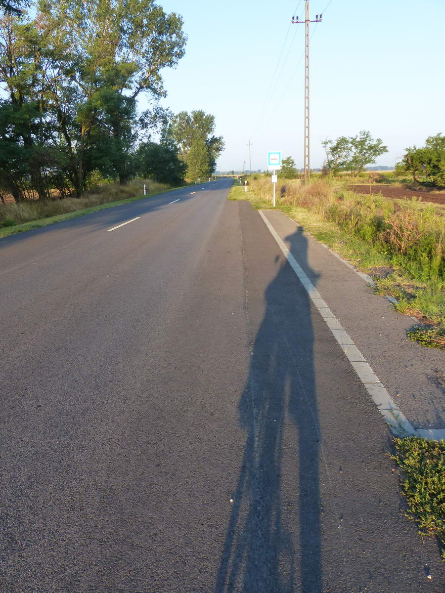 Langaléta óriás az árnyékom az országúton