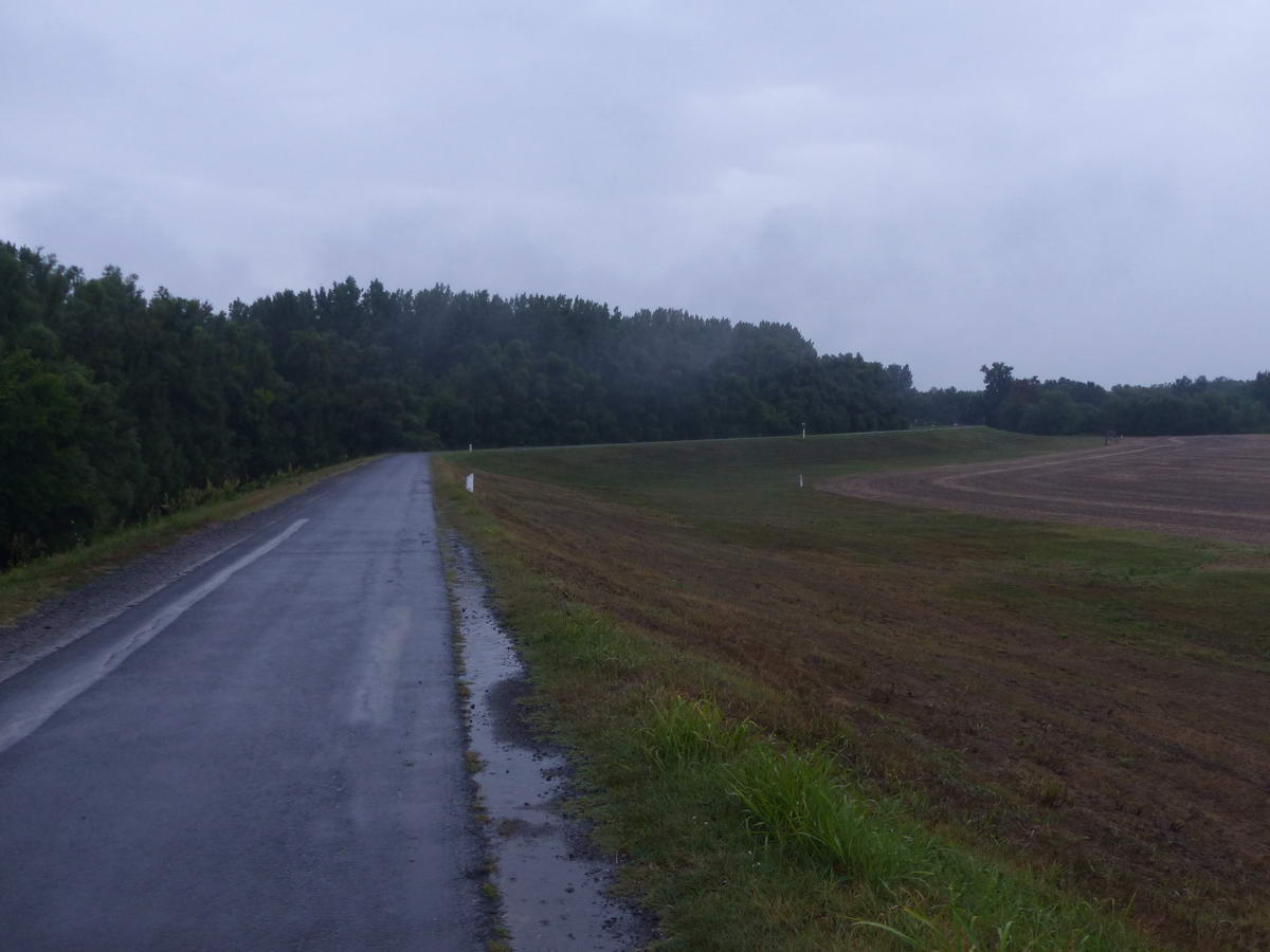 Túra az esőben a Duna árvízvédelmi gátján