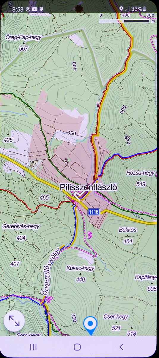 A Mapy.cz térképe Pilisszentlászló környékéről