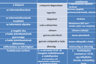 08.01. SZABÁLYOZÁS Hormonrendszer Érettségi