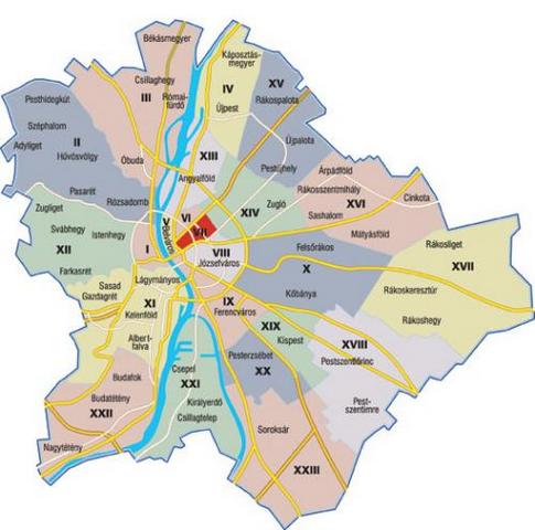 Budapest kerületek maps