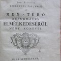 Meg-térő református elmélkedéséről 1763