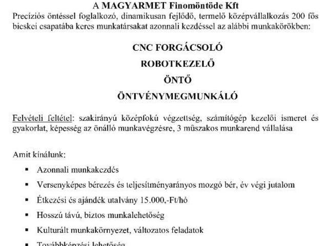 Munkatársakat keres a MAGYARMET - Pályakezdőket is várnak