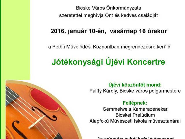 Jótékonysági koncert a bicskei bölcsődéért és gyermekeink gyógyulásáért