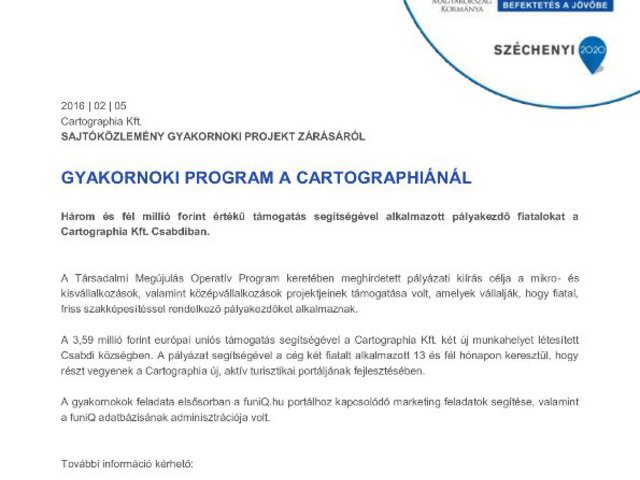 Uniós támogatásból turisztikai portált fejlesztettek pályakezdők Csabdin