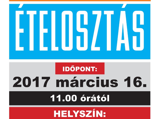 A környezetünkben élő rászorulók figyelmét hívjuk fel jó szóval erre a tartós élelmiszerosztásra