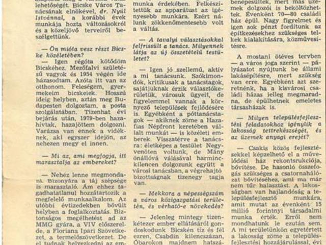 "Varázsa van Bicskének"