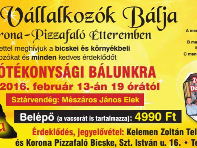 Mészáros János Elek a bál sztárvendége