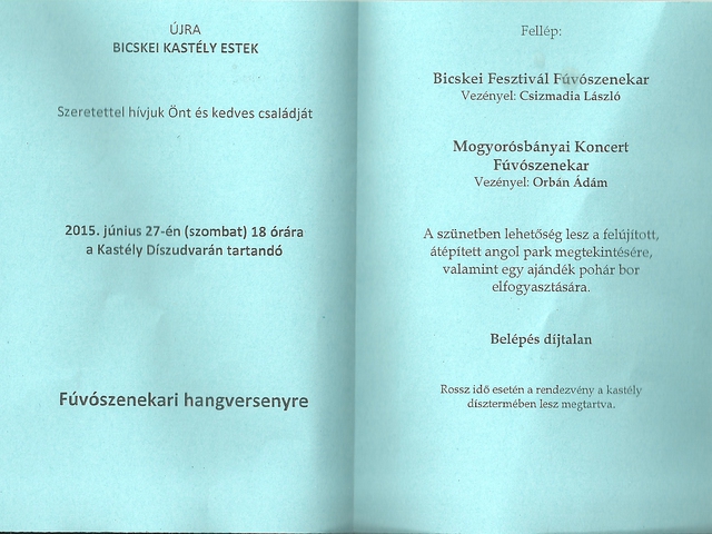 Aki bicskei, velünk tart - Szombat este hat órától a történeti díszudvar avatása