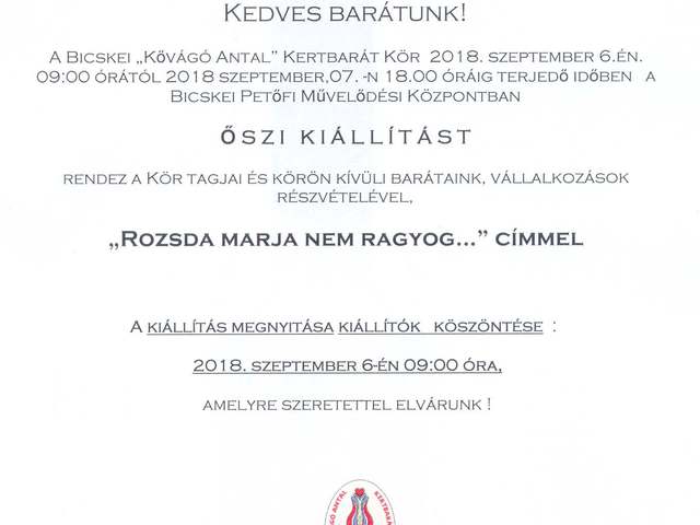"Rozsda marja, nem ragyog..."