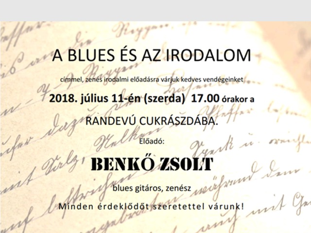 A blues és az irodalom - Kávéval, sütivel a Randiban