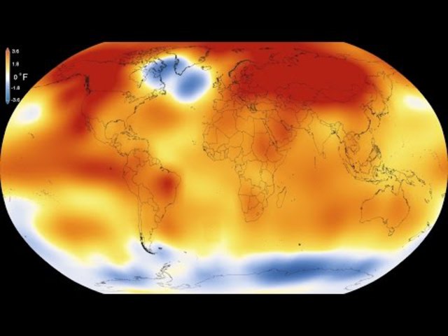 Idei NASA-animáció a Föld átlaghőmérsékletének emelkedéséről