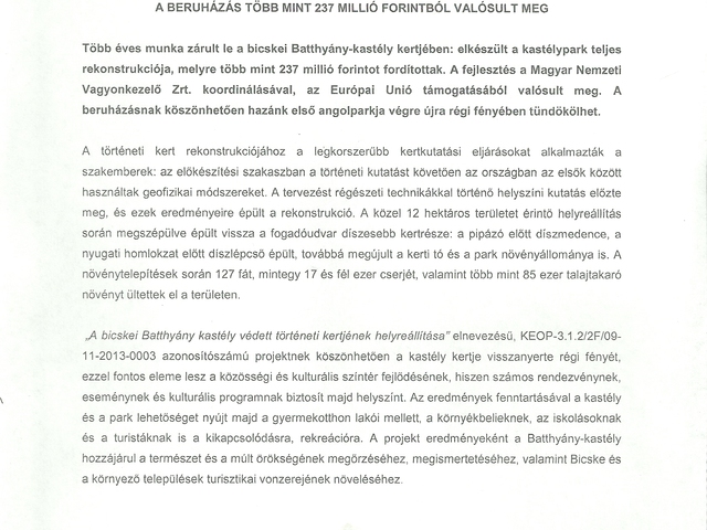 Köszönjük Vásárhelyi Jánosnak és csapatának