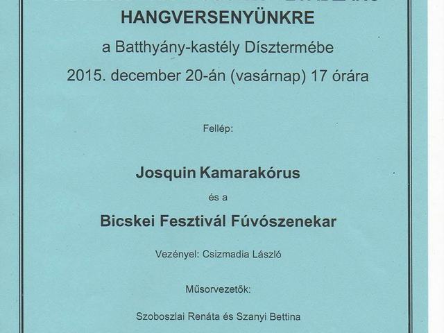 Vasárnap délután adventi koncert a Batthyány-kastély Dísztermében
