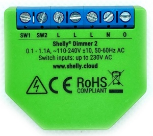 Shelly Dimmer 2 - WiFi-s fényerőszabályzós kapcsoló
