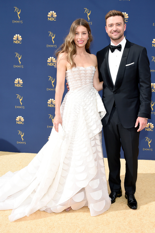 Jessica Biel - Ralph & Russo; Justin Timberlake<br />