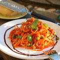 Zöldborsós-makrélás spagetti