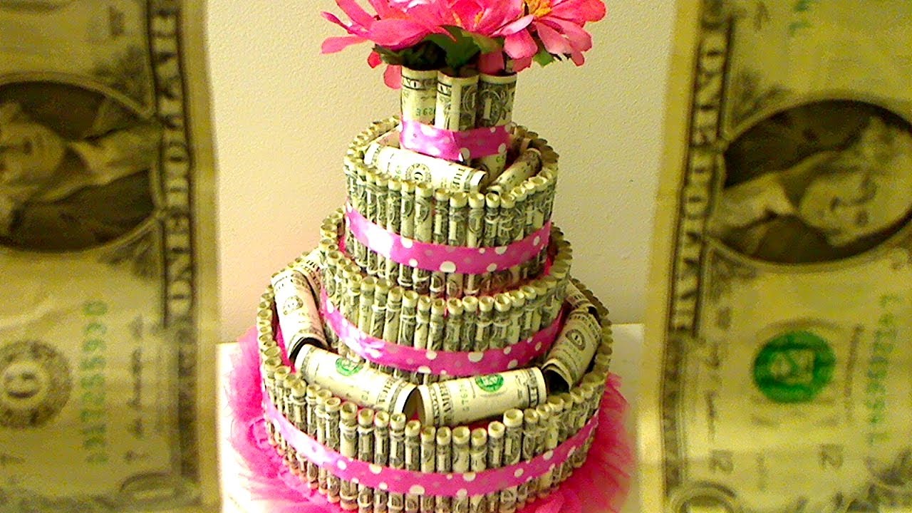 Оригинально поздравить жену с днем рождения. Денежный торт. Торт из денег. Торт из денег на свадьбу. Оригинальный подарок из денег.