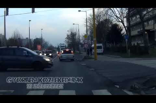 Tahó betegszállító Győrben, csak úgy reggelire
