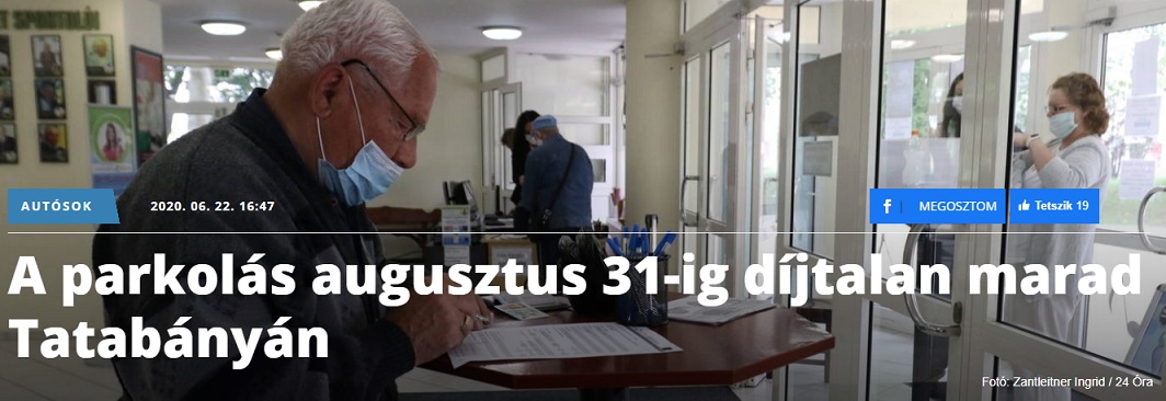 FÉLREVEZETTE A KEMMA A TATABÁNYAIAKAT! Július 1-től kell fizetni a parkolásért
