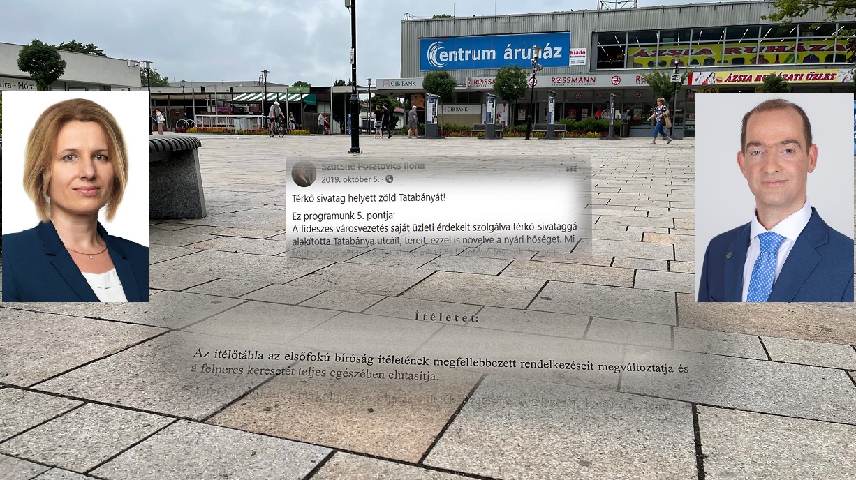 TATABÁNYAI JOGI CSATA A TÉRKŐRŐL: Szücsné most a bíróságon verte meg Schmidt Csabát