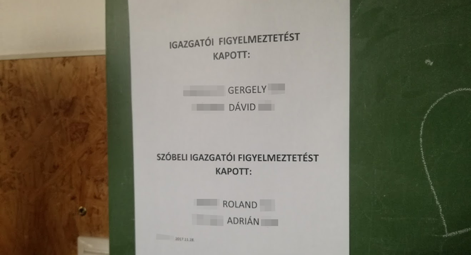 Meddig tűrik meg igazgatóként a szégyenfalon diákokat alázó tatabányai középiskola vezetőjét?