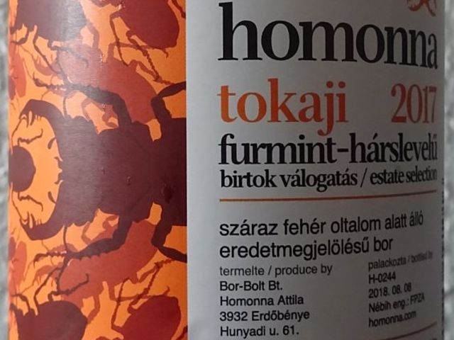 Tegnap ittam - Homonna Birtok Válogatás Furmint-Hárslevelű 2017