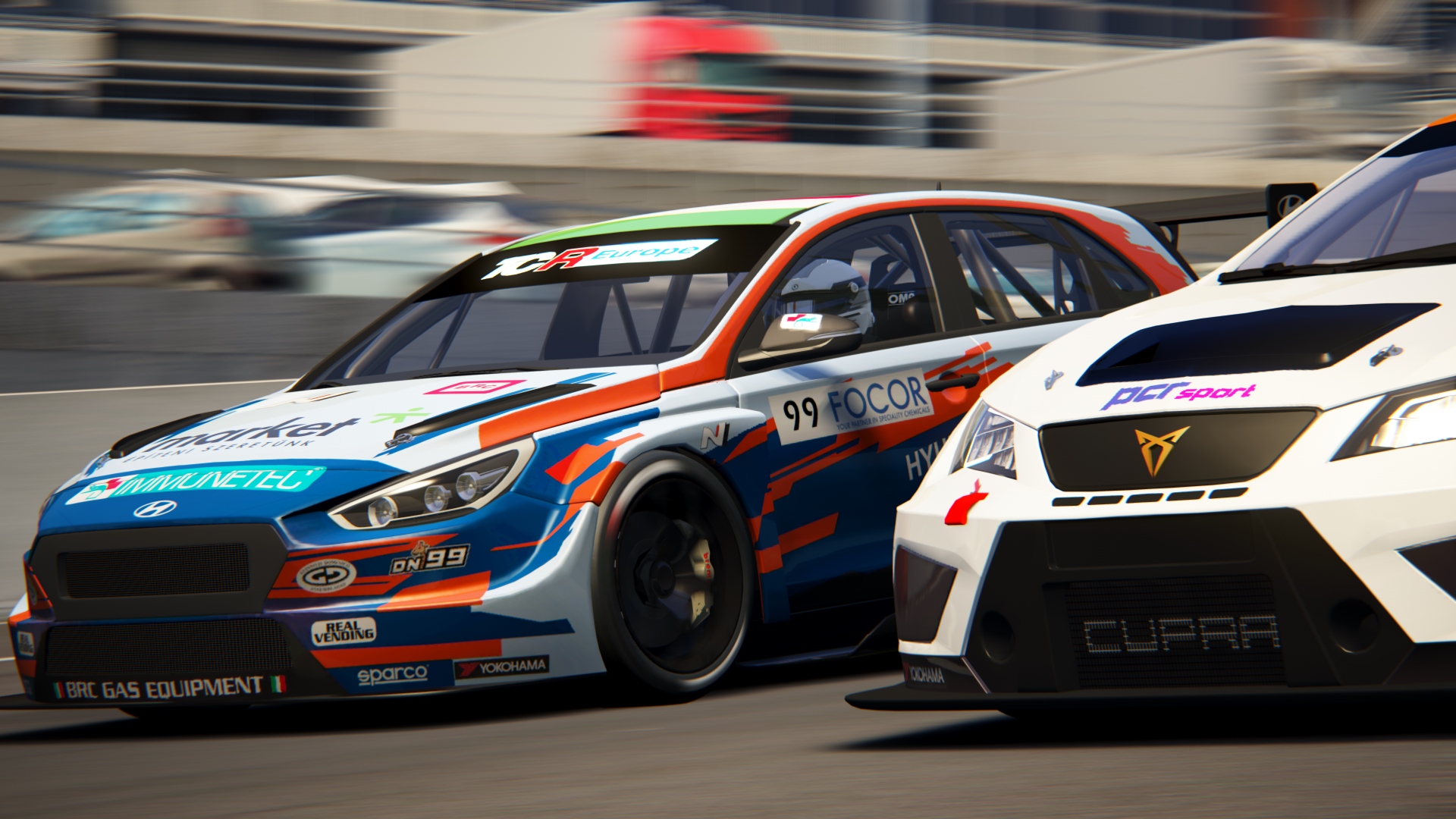TCR uk 2020. TCR Night Race. SIM Racing.