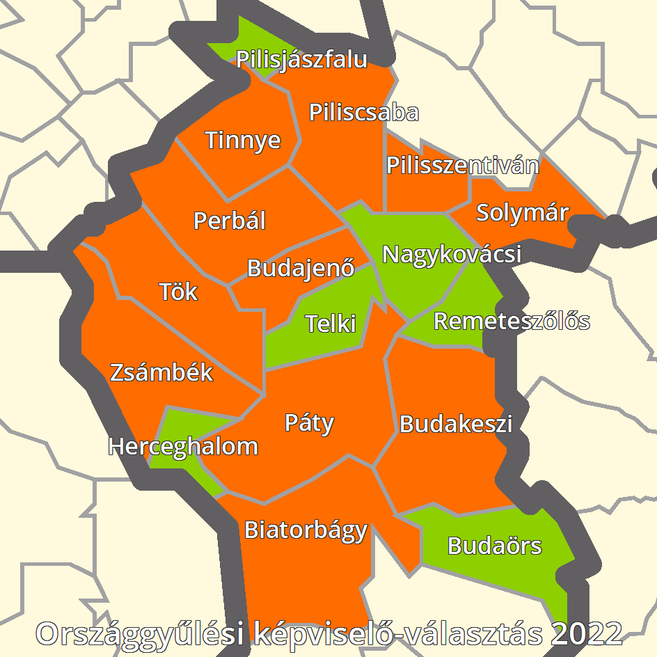 2022-ben Szél Bernadett Herceghalmon és Pilisjászfalun többséget szerzett, Budakeszit viszont elvesztette