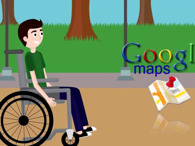 Akadálymentes helyek a Google Maps-on
