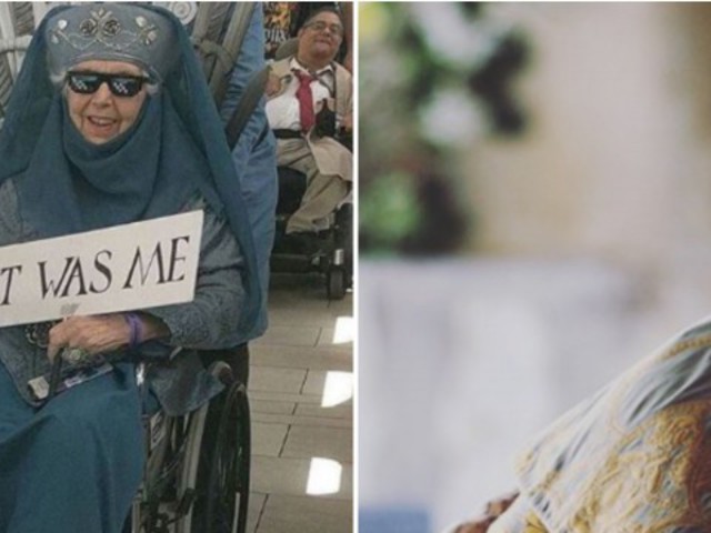 Zseniális: a 85 éves kerekesszékes hölgy Olenna Tyrellnek öltözött