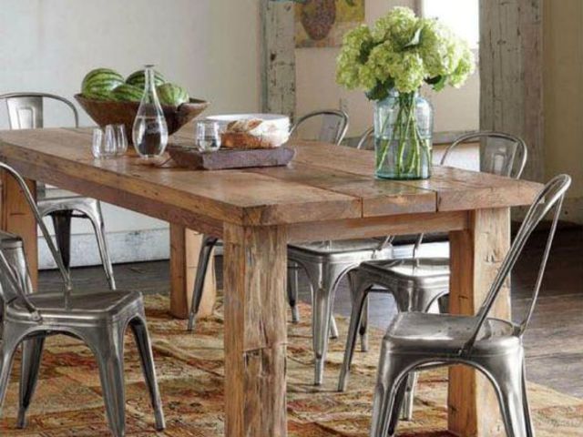 Hagyományos kialakítású, gerenda lábas asztal – az igazi vidéki stílus kedvelőinek!