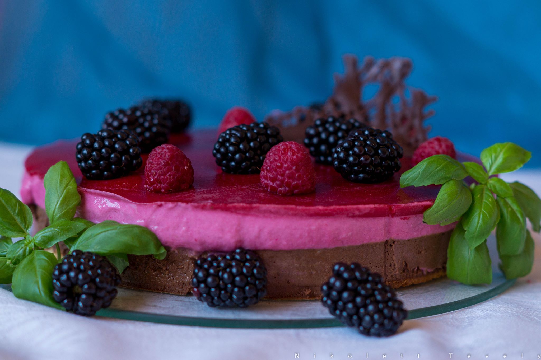 Csokis málnás mousse torta