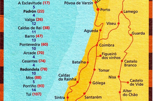 Térkép: Camino Portugués