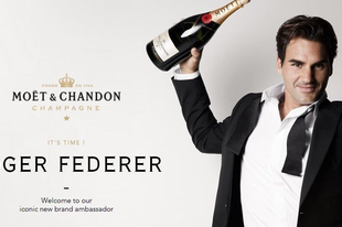 Roger Federer 2013 óta a Moët & Chandon  pezsgőház márkanagykövete