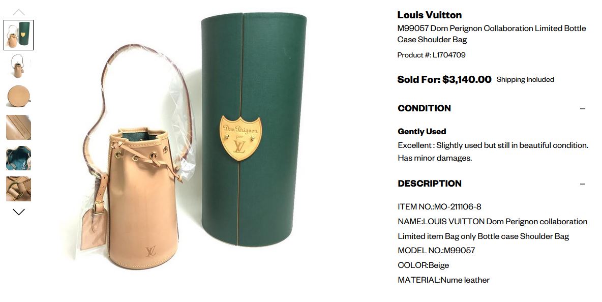 Louis Vuitton LIMITED EDITION Dom Perignon Bottle Holder / 