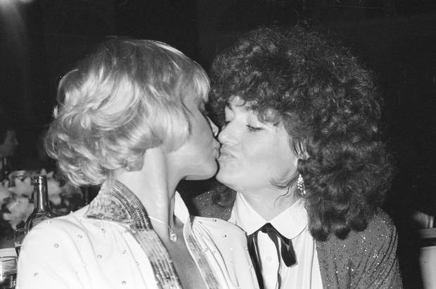 Young Britt Ekland and Sharon Osbourne.jpg