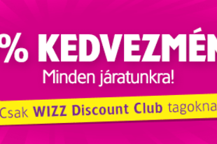 20% off minden wizz repjegyre CSAK MA! ( wizz discount club tagoknak)