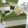 Green Tea and White Chocolate Mousse Cake