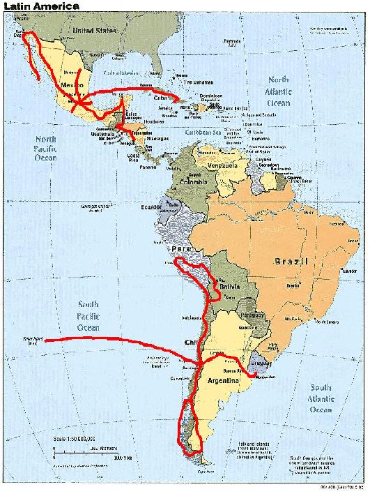 latin amerika térkép Egy év Latin Amerikában   Clandestino latin amerika térkép