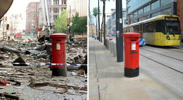 A postaládák a robbantás előtti stílust idézik (Fotó: Manchester Fire Service)