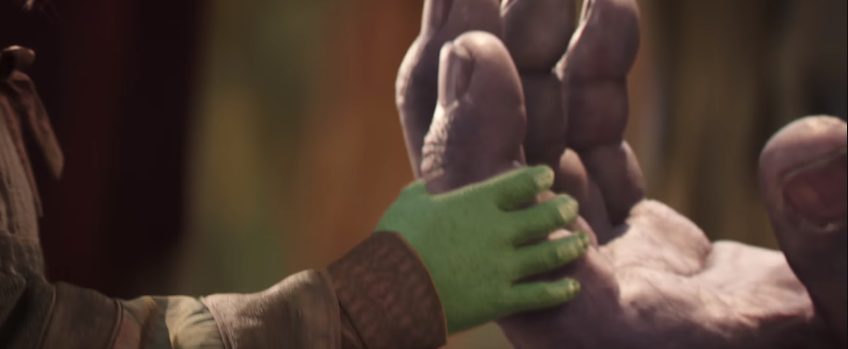 Ez a pici zöld kéz pedig nem másé, mint Gamoráé