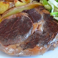 Sous-vide rib-eye steak