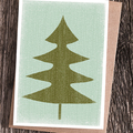 fenyőfa, hó, képeslap
