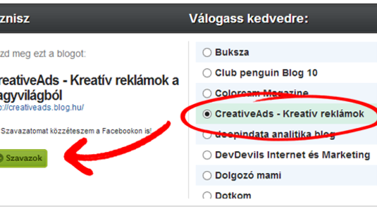 Szavazz a CreativeAds Blogra a Goldenblogon!