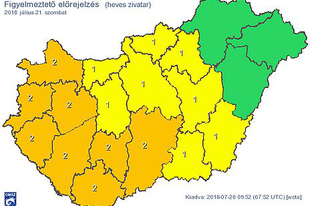 SZOMBATON AZ ORSZÁG NAGY RÉSZÉN HEVES ZIVATAROK LEHETNEK